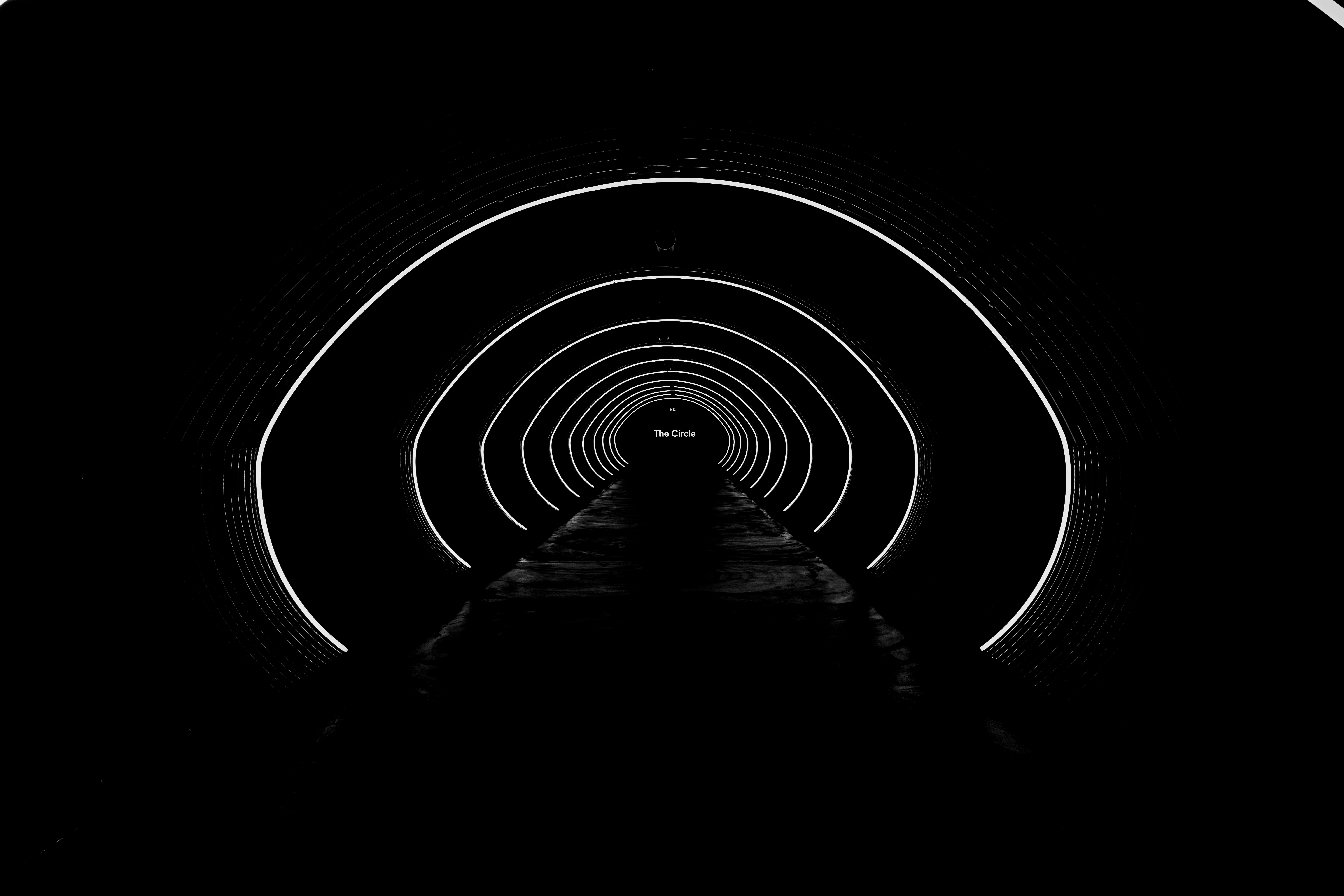 black and white spiral tunnel